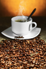 Чёрный кофе зёрна