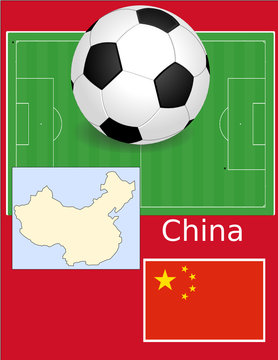 China soccer football sport world flag map