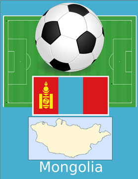 Mongolia soccer football sport world flag map