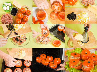 cooking of stuffed tomato