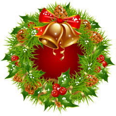 Christmas garland vector frame isolated on white background