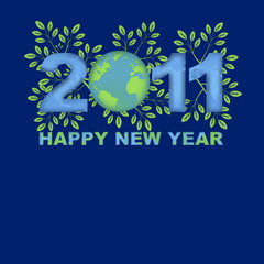 Happy New Year 2011 Green Planet Blue