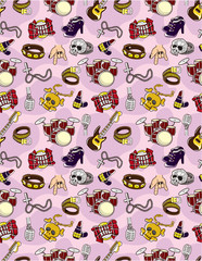 seamless rock music pattern