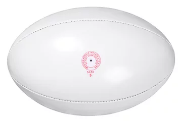 Tableaux ronds sur aluminium brossé Sports de balle Ballon de rugby isolé chemin de détourage