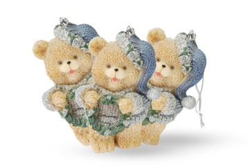 Three christmans teddies