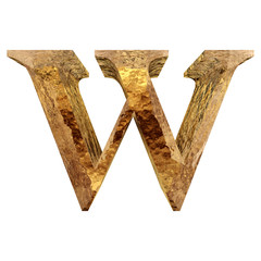 High resolution conceptual golden font isolated on white