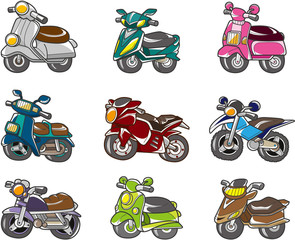cartoon motorfiets