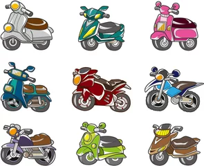 Foto op Plexiglas cartoon motorfiets © notkoo2008
