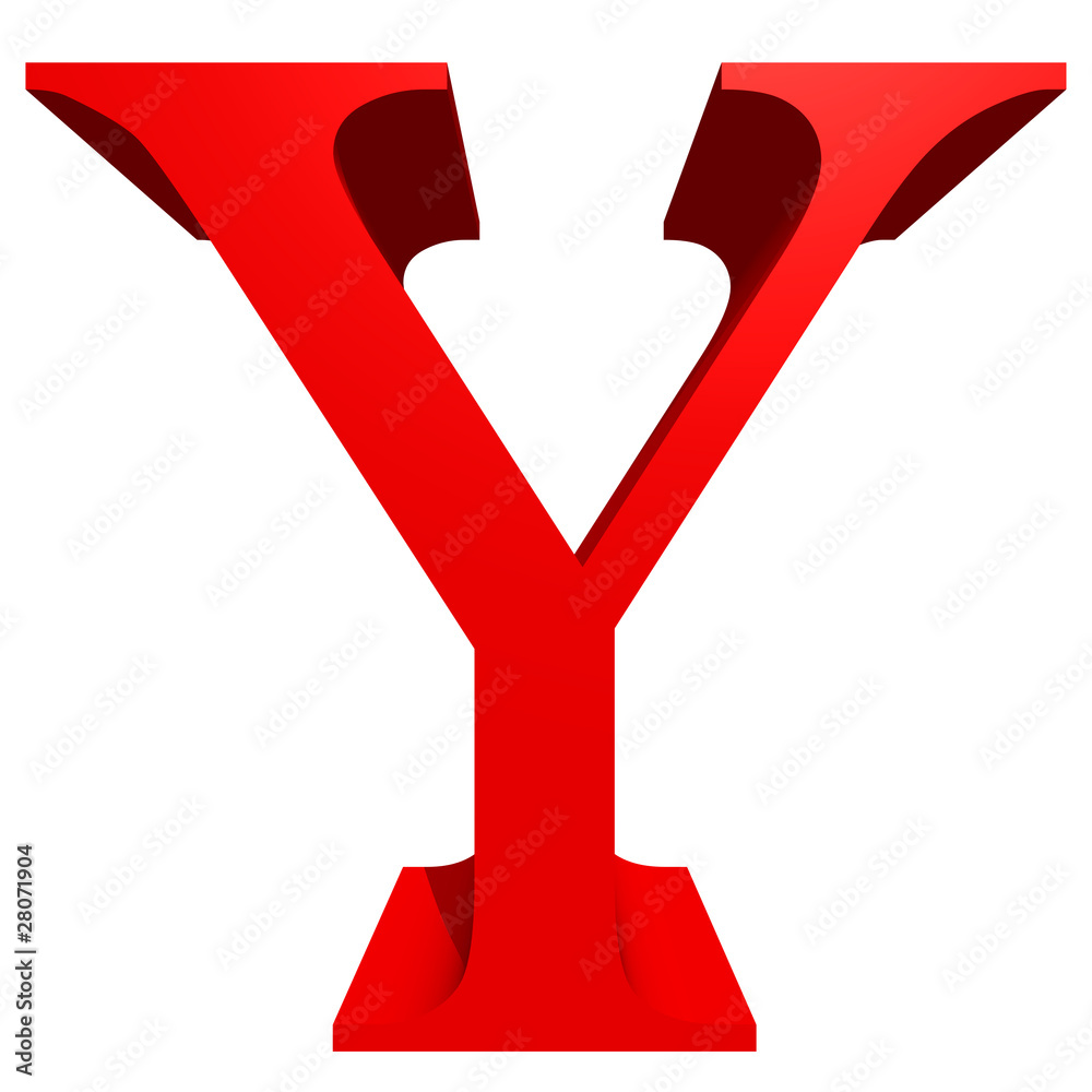 Fototapete High resolution 3D red font isolated on white background