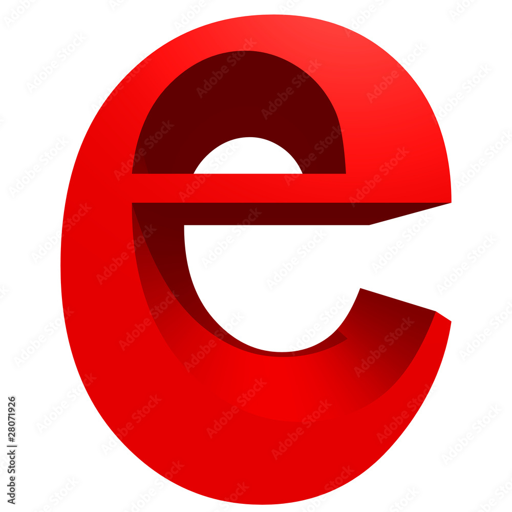 Fototapete high resolution 3d red font isolated on white background