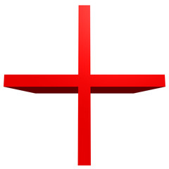 Obraz premium High resolution 3D red symbol isolated on white background