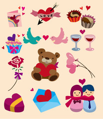 icône de la Saint-Valentin de dessin animé