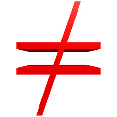 Obraz premium High resolution 3D red symbol isolated on white background