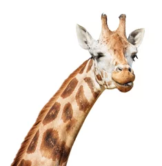 Crédence de cuisine en verre imprimé Girafe Giraffe head sly winking  put out its tongue look