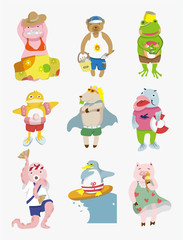 cartoon animal summer