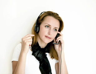 Woman with headset