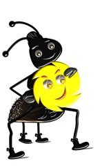 Ameise mit Sonne Urlaub Freisteller