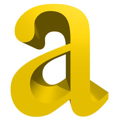 High resolution 3D yellow font isolated on white background