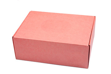 red cardboard box isolated on white background