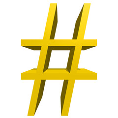 Obraz premium High resolution 3D yellow symbol isolated on white background