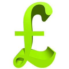 Obraz premium High resolution 3D green symbol isolated on white background