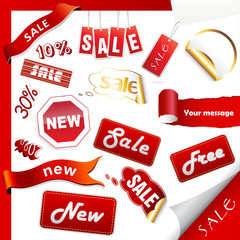 Set of sale icons, labels, stickers.