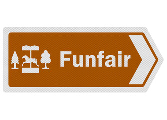 Tourist information series: photo-realistic 'funfair' sign
