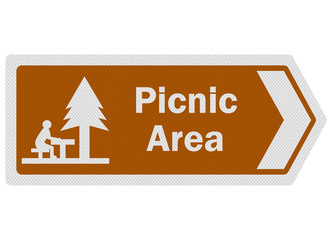 Tourist information series: photo-realistic 'picnic area' sign o