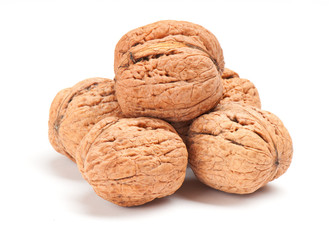 nut on white background