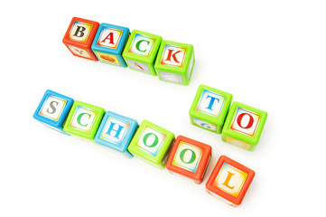 Back to schol concept with alphabet blocks