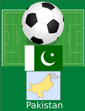 Pakistan soccer football sport world flag map