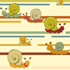 retro style snail background