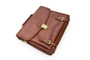 Leather case isolated on the white background