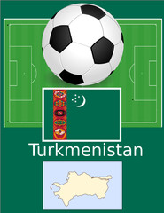 turkmenistan soccer football sport world flag map