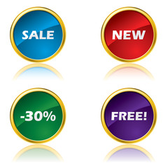 Glossy advertising buttons