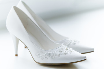 White shoes of the bride