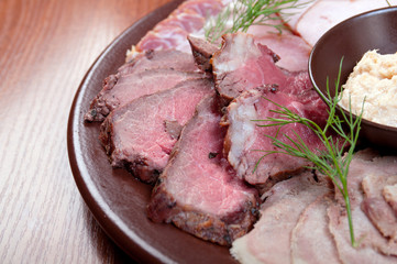 Beautiful sliced food arrangement.