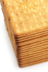 Stack of crackers close-up