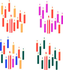 set of color pencils isolated on white