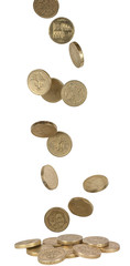 falling pound coins - 28081923