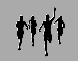 Vier Läufer