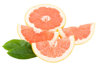 peaces of red grapefruit