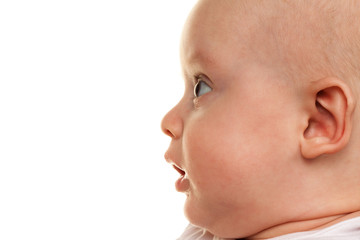 Gesicht eines staunenden Babys