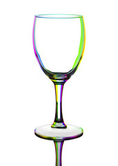 transparent colored empty wine glass