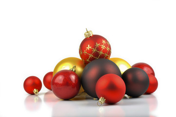 Christmas balls on a white background