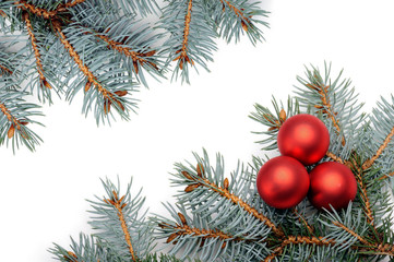 christmas balls with pine