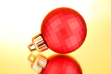 Christmas toy on yellow background