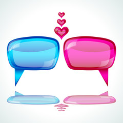 Love chat icon - vector background