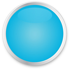 Blue Glass Button - Blank