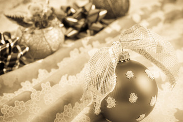 Abstract Softened Sepia Image of Christmas Ornament